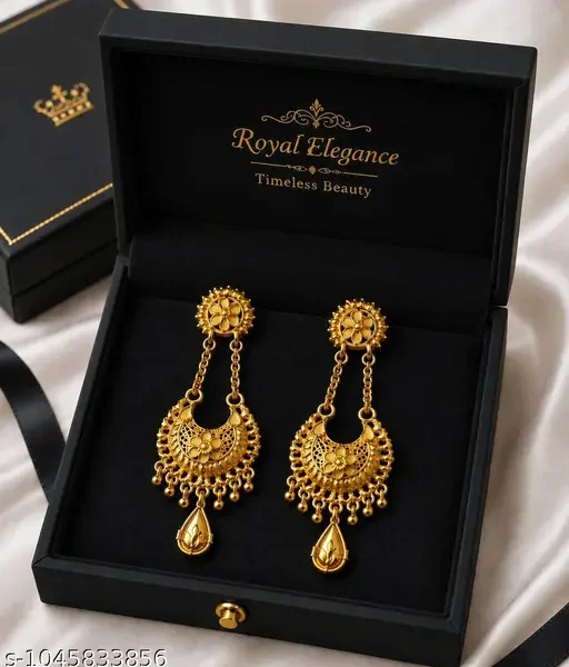 Luxury Traditional Party Wear Gold Earrings