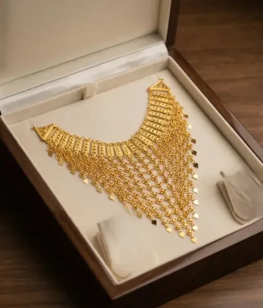 Traditional Gold Plated Designer Bridal Mogal Style Necklace for Women