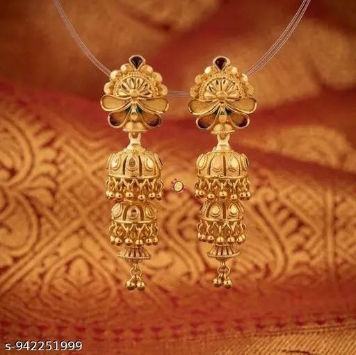 Golden jhumki earrings