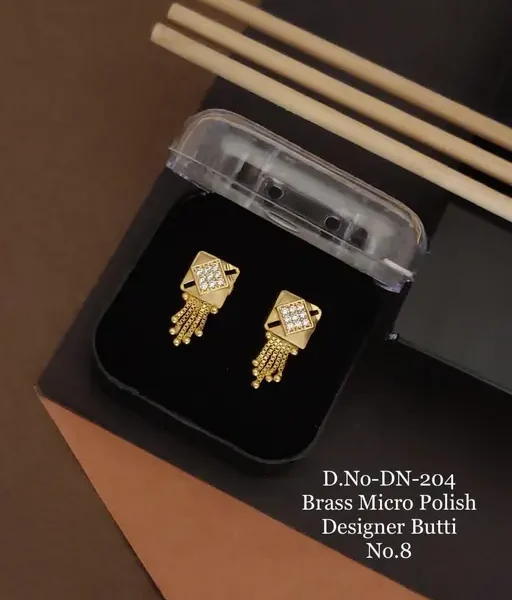 Earrings Golden Earring Push Back Earrings Premium Micron Plated Traditional Earrings For Women And Girls