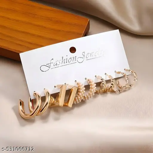Bhumi09 ( Pack of 5 ) Stunning Premium Quality Micro Gold Plated Wonderful Trendy Classic Feather Studs Earrings For Daily Use / Earring For Women / Girls Stylish By Sold Manufacturer/ Direct From Factory