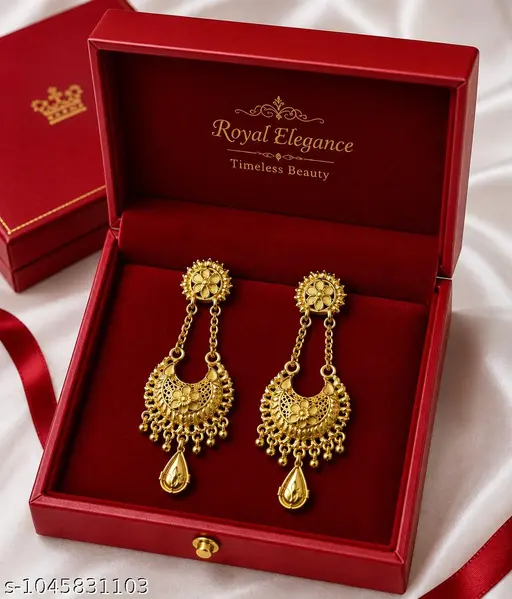 Premium Wedding Wear Gold Tone Chandbali Earrings