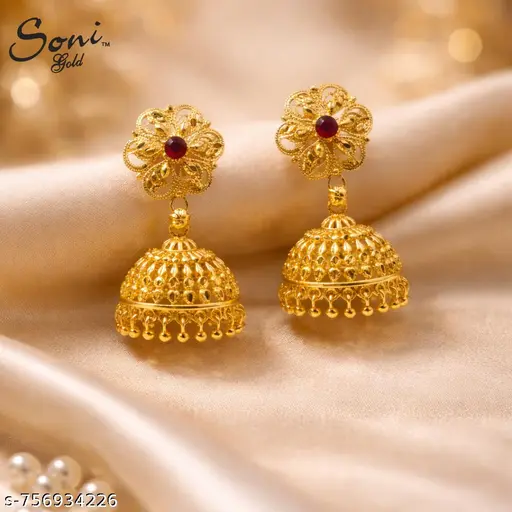 F-305 Gold Plated Fancy Earrings for Women