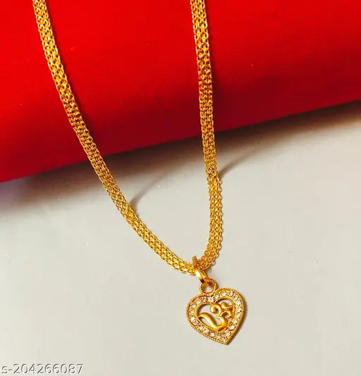 B-21 Premium Quality Daily Wear Gold Plated Fancy Chain| Gold Plated Chain | South Indian Chain| Ethnic & Stylish Chain | Gold Chain | Daily Wear Chain | Premium Quality Chain | Women's Brass Gold Plated Necklaces & Chain |Golden Pendant |Gold Pendant Set| Golden Pendant Chain| Golden Chain